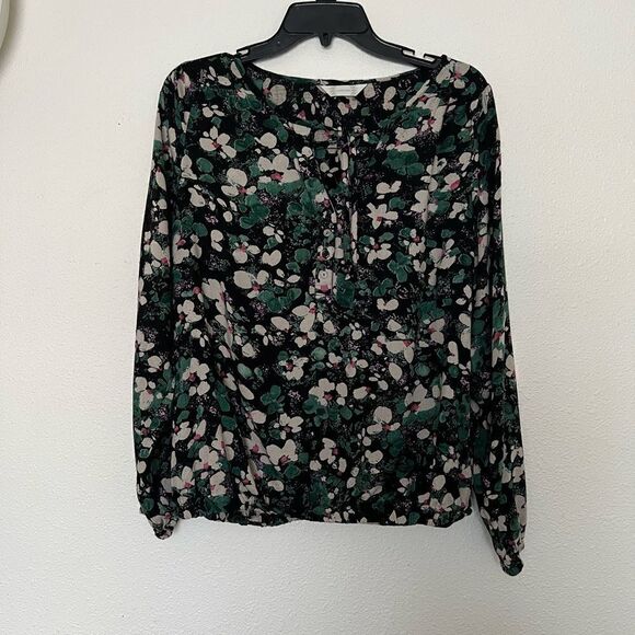 BHS floral elastic hem tie front Women blouse size 14 - Picture 2 of 6